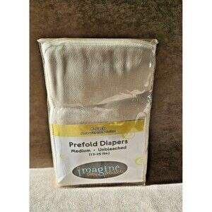 Imagine Baby Products Prefold Medium 12-25 lbs 100% Unbleached Diapers 6 Pack